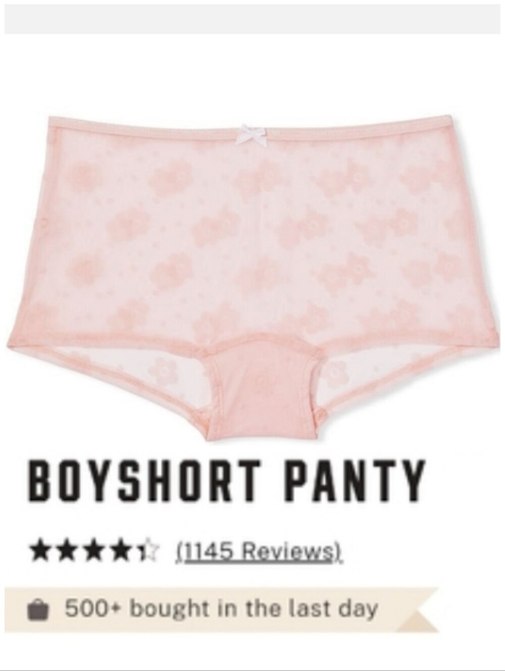 Victoria's secret very sexy boyshort panty PINK XLARGE
